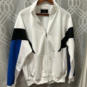 ZARA - barely used Man Sport Jacket. White long sleeves black and blue motifs